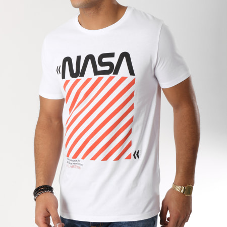 NASA - Tee Shirt Caution Blanc