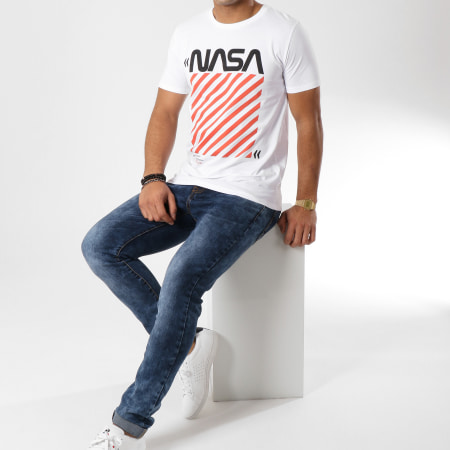 NASA - Tee Shirt Caution Blanc