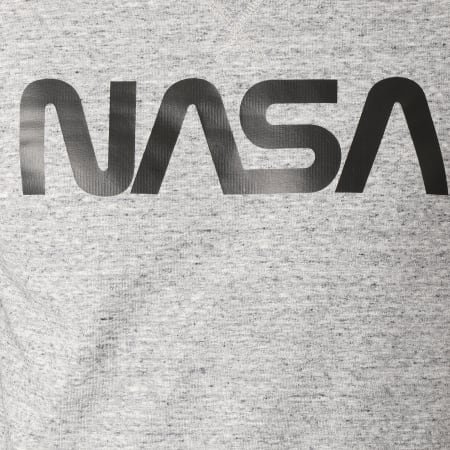 NASA - Sweat Crewneck Worm Logo Gris Zébra