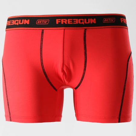 Freegun - Lot De Deux Boxers Aktiv Rouge Noir
