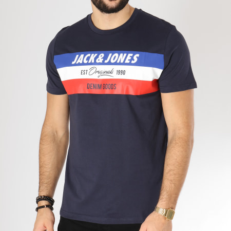 Jack And Jones - Tee Shirt Shake Downs Bleu Marine