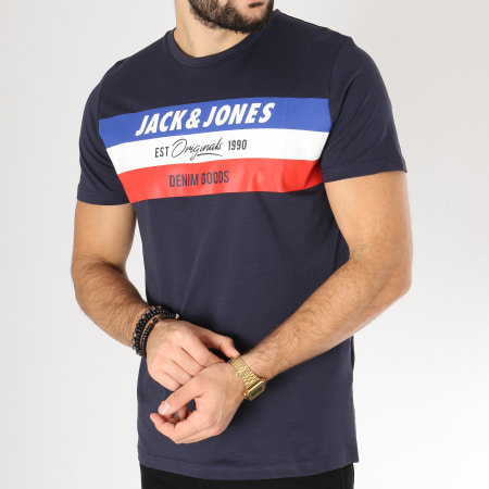 Jack And Jones - Tee Shirt Shake Downs Bleu Marine