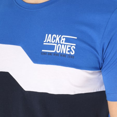 Jack And Jones - Tee Shirt Mikkel Bleu Clair Bleu Marine Blanc