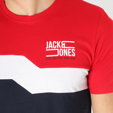 Jack And Jones - Tee Shirt Mikkel Rouge Bleu Marine Blanc
