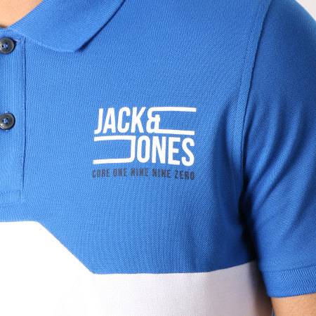 Jack And Jones - Polo Manches Courtes Mikkel Bleu Marine Blanc Bleu Clair
