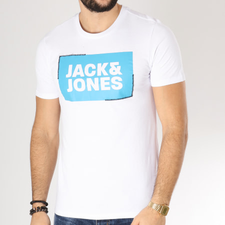 Jack And Jones - Tee Shirt Tukano Blanc Bleu Clair