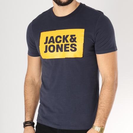 Jack And Jones - Tee Shirt Tukano Bleu Marine Jaune