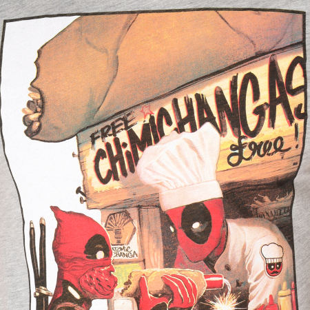 Deadpool - Tee Shirt Deadpool Sandwich Gris Chiné