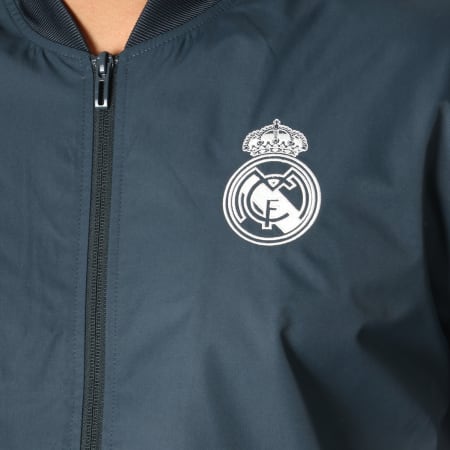 Adidas Sportswear - Veste Zippée Avec Bandes Real Madrid DP5184 Bleu Marine Blanc