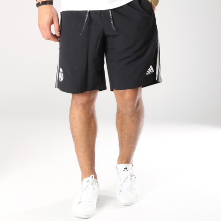 Adidas Originals - Short Jogging Real Madrid Stripe DP5187 Noir Blanc