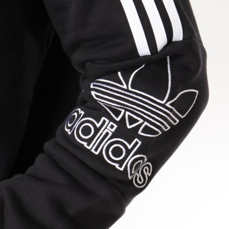 Adidas Originals - Sweat Capuche Bandes Brodées Outline DX3850 Noir Blanc
