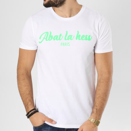 OhMonDieuSalva - Tee Shirt Abat La Hess Logo Blanc Vert