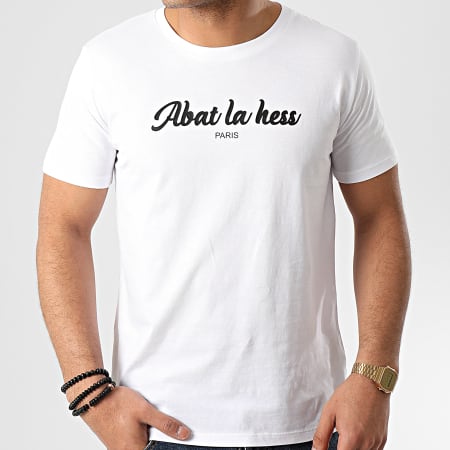 OhMonDieuSalva - Camiseta Abat La Hess Logo Blanco Negro