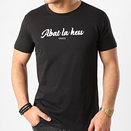 OhMonDieuSalva - Camiseta Abat La Hess Logo Negro Blanco