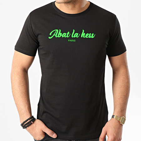 OhMonDieuSalva - Tee Shirt Abat La Hess Logo Noir Vert