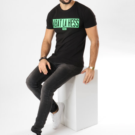 OhMonDieuSalva - Tee Shirt Abat La Hess Box Logo Noir Vert