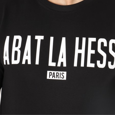 OhMonDieuSalva - Tee Shirt Manches Longues Abat La Hess Logo Alternate Noir Blanc