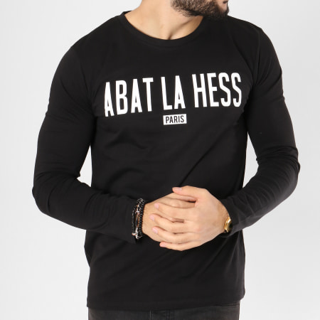 OhMonDieuSalva - Tee Shirt Manches Longues Abat La Hess Logo Alternate Noir Blanc