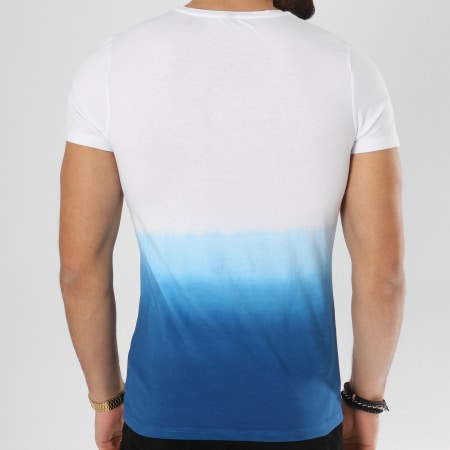 OhMonDieuSalva - Tee Shirt Abat La Hess Logo Alternate Blanc Dégradé Bleu