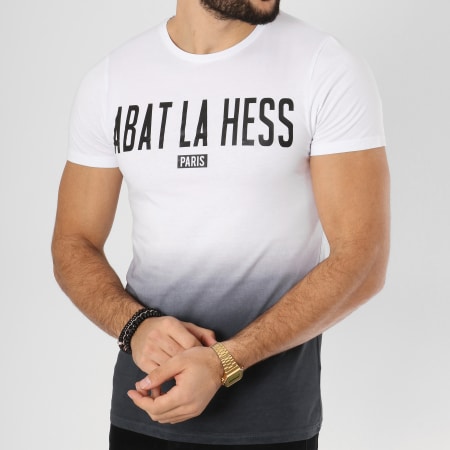 OhMonDieuSalva - Tee Shirt Abat La Hess Logo Alternate Blanc Dégradé Noir
