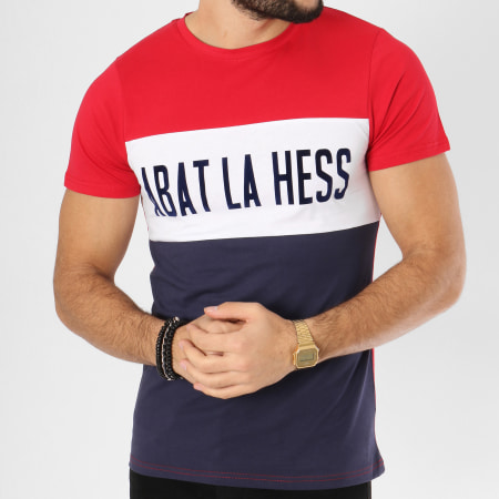 OhMonDieuSalva - Tee Shirt Abat La Hess Logo Alternate Tricolore Bleu Marine Blanc Rouge