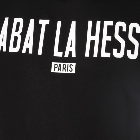 OhMonDieuSalva - Sweat Capuche Abat La Hess Logo Alternate Noir Blanc