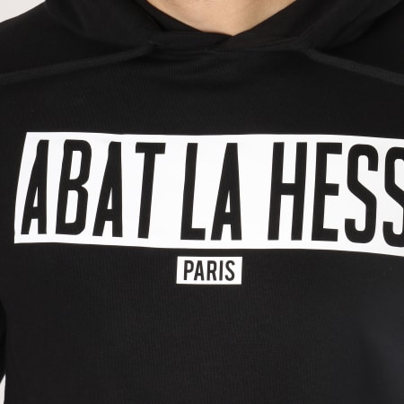 OhMonDieuSalva - Sweat Capuche Abat La Hess Box Logo Noir Blanc