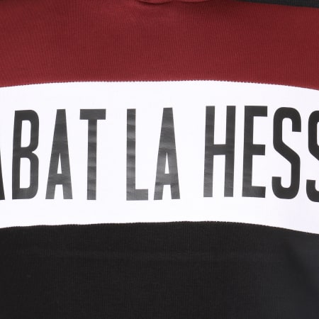 OhMonDieuSalva - Sweat Capuche Abat La Hess Logo Alternate Bordeaux Blanc Noir