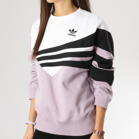 Adidas Originals - Sweat Crewneck Femme Sweater DU8478 Blanc Lilas Noir