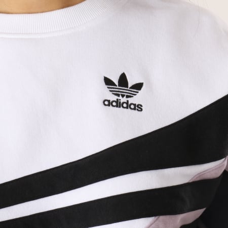 Adidas Originals - Sweat Crewneck Femme Sweater DU8478 Blanc Lilas Noir