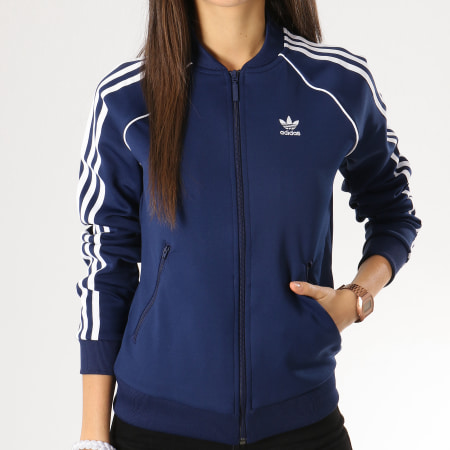 Adidas Originals - Veste Zippée Femme SST TT DV2633 Bleu Marine Blanc