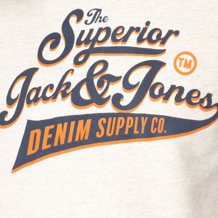 Jack And Jones - Sweat Capuche Logo Gris Chiné