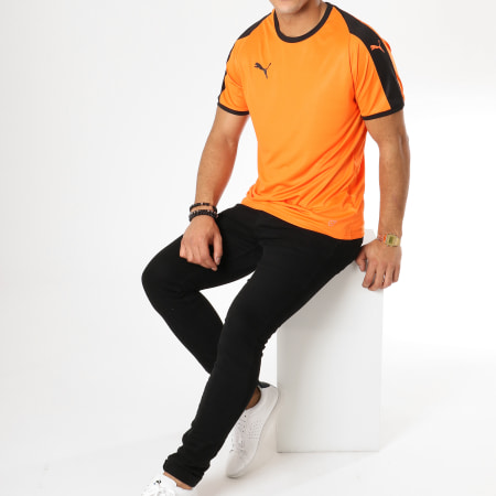 Puma - Tee Shirt De Sport Liga 703417 Noir Orange