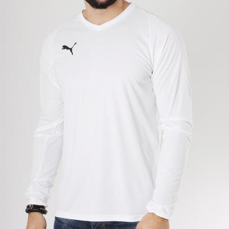 Puma - Tee Shirt Manches Longues Liga Jersey Core 703621 Blanc