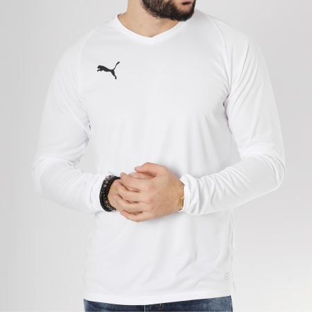 Puma - Tee Shirt Manches Longues Liga Jersey Core 703621 Blanc