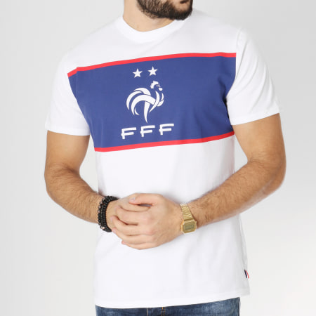 FFF - Tee Shirt Fan Blanc Bleu Marine