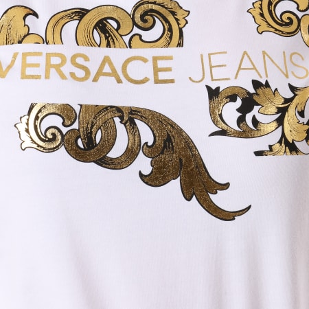 Versace Jeans Couture - Tee Shirt Femme Bernini Blanc Renaissance Doré