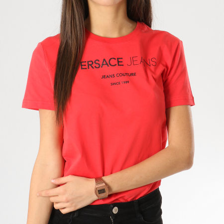 Versace Jeans Couture - Tee Shirt Femme B2HTA7S9-36257 Rouge Noir