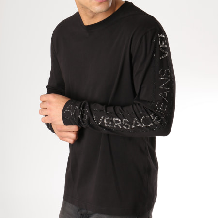Versace Jeans Couture - Tee Shirt Manches Longues Print Crystal B3GTA76P-36610 Noir