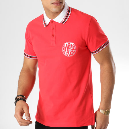 Versace Jeans Couture - Polo Manches Courtes B3GTA7P1 Rouge Blanc