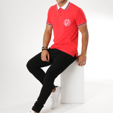 Versace Jeans Couture - Polo Manches Courtes B3GTA7P1 Rouge Blanc