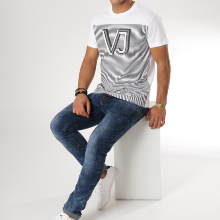 Versace Jeans Couture - Tee Shirt Print 17 B3GTA75A Blanc Noir