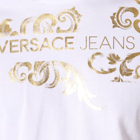 Versace Jeans Couture - Tee Shirt Print 33 B3GTA72I Blanc Doré