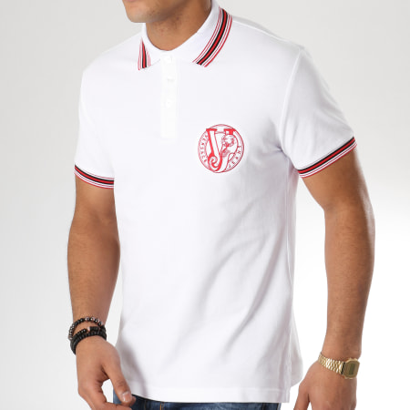 Versace Jeans Couture - Polo Manches Courtes B3GTA7P1 Blanc Rouge