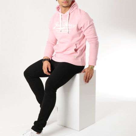 Jack And Jones - Sweat Capuche Panther Rose Chiné