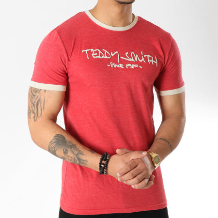 Teddy Smith - Tee Shirt Ticlass 3 Rouge Chiné