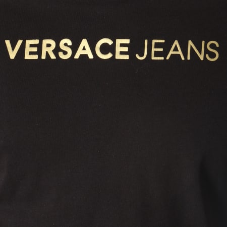 Versace Jeans Couture - Tee Shirt Manches Longues Print 45 B3GTA76M Noir Doré