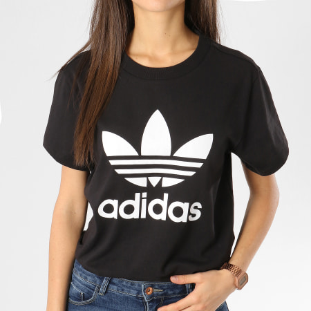 Adidas Originals - Tee Shirt Femme Boyfriend DX2323 Noir Blanc