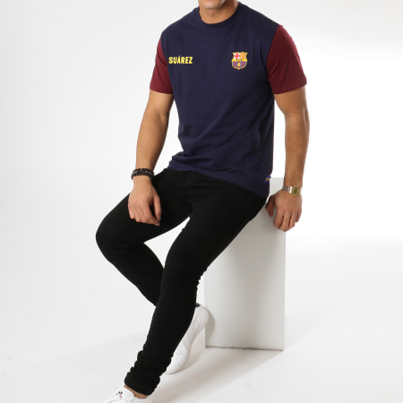 FC Barcelona - Tee Shirt Player Suarez Bleu Marine Bordeaux