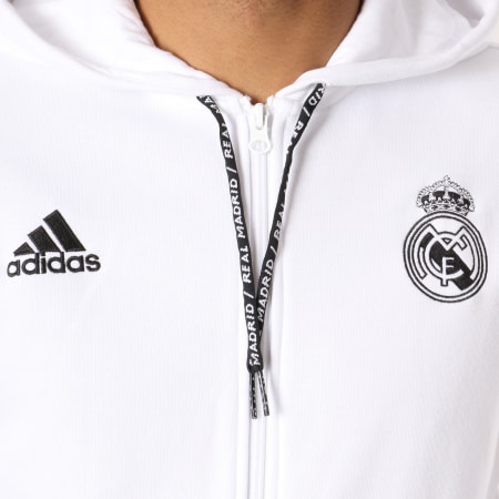 Adidas Sportswear - Sweat Zippé Capuche Real Madrid DP5188 Blanc